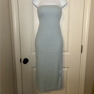 Strapless Blue Dress